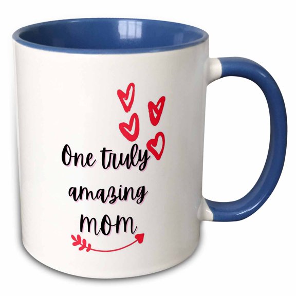 3drose, Simple Text and Appreciation for Mom, 11oz Two-tone Blue Mug