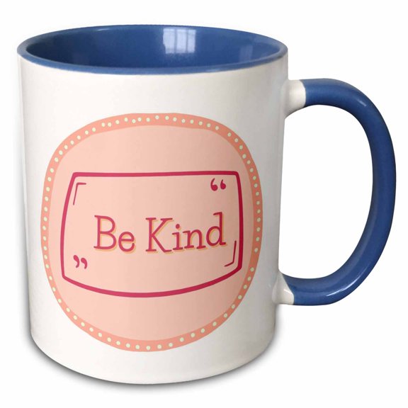 3drose, Simple Text of Be Kind, 11oz Two-tone Blue Mug