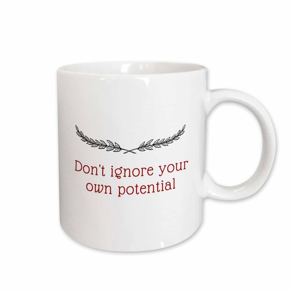 3drose, Simple Text of Dont Ignore Your Own Potential, 15oz Mug