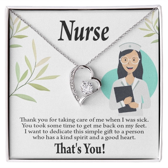 Simple Thank You Healthcare Medical Worker Nurse Appreciation Nurse Forever Necklace w Message Card