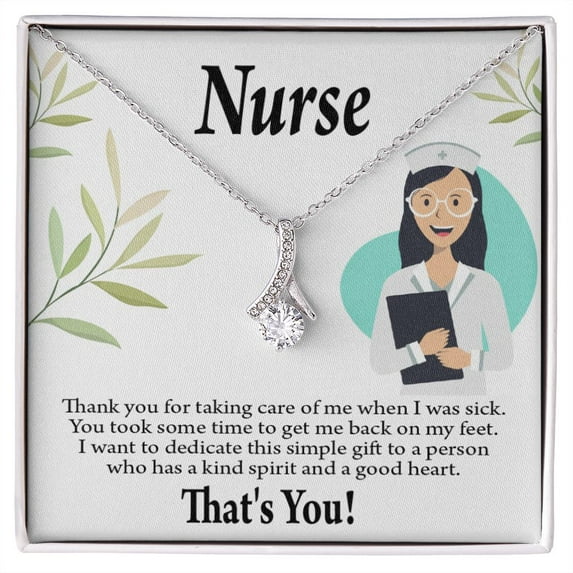Simple Thank You Nurse Alluring Ribbon Necklace
