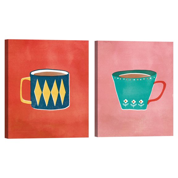 Simple Things Coffee & Tea by Clara Wells Set of 2 Canvas Art Prints