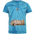 thumbnail image 1 of Simple Things Kitty Cat Playtoy Full Mens T Shirt Pinwheel Blue Tie Dye MD, 1 of 1