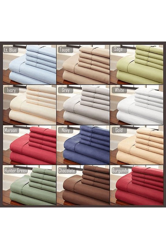 Simple Threads Luxury Bamboo Soft 6pc Set 2200 TC Super Cool Solid Colored Bed Sheets