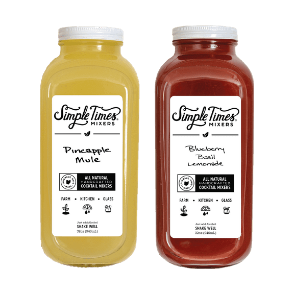 Simple Times Mixers: All Natural, Real Ingredient Cocktail Mixers (2-32oz Bottles)