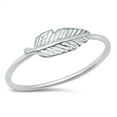 thumbnail image 1 of Simple Tiny Boho Feather Ring .925 Sterling Silver Band Jewelry Female Male Unisex Size 4, 1 of 4