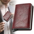 thumbnail image 1 of Simple Toggle Wallets for Men, Pop up Men's Simple Leather Wallet Blocking, Credit Card Holder Anti-Theft, Minimalist, Front Pocket, Red, 1 of 9