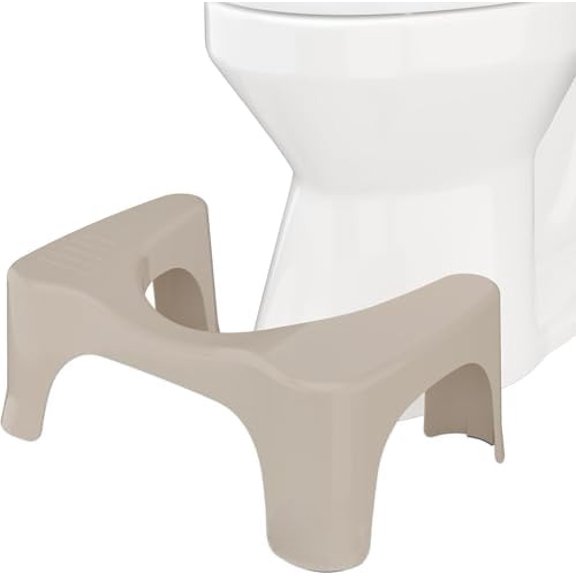 Simple Toilet Stool 7-Inch in Taupe – Ergonomic Bathroom Accessory for Natural Squatting Posture, Doctor Recommended, Durable Plastic Design