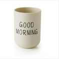 thumbnail image 1 of Simple Toothbrush Cup,Minimalist Bathroom Cup Holder for Countertop,Morning Greeting Design,Ceramic Toothbrush Holder for Sink Organizer,Khaki,1PC, 1 of 2