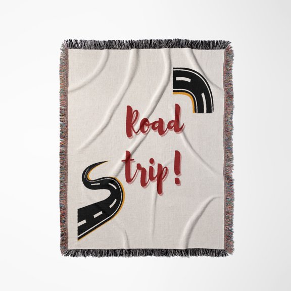 Simple Travel Quotes And Text Of Road Trip, Woven Blanket