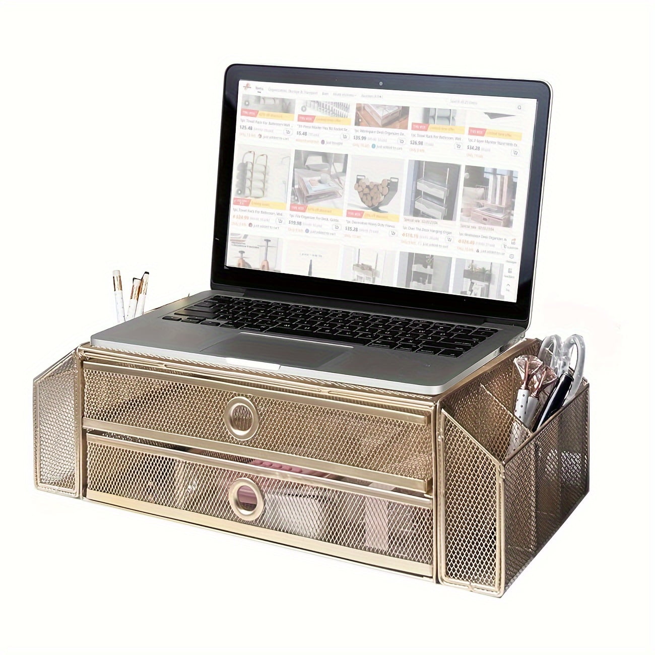 Simple Trending 2 Tier Metal Monitor Stand Monitor riser and Computer ...