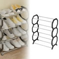thumbnail image 1 of Simple Trending 4-Tier Stackable Shoe Rack, Expandable & Adjustable Shoe Organizer Storage Shelf, Black,1PC, 1 of 5