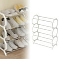 thumbnail image 1 of Simple Trending 4-Tier Stackable Shoe Rack, Expandable & Adjustable Shoe Organizer Storage Shelf, White,1PC, 1 of 5