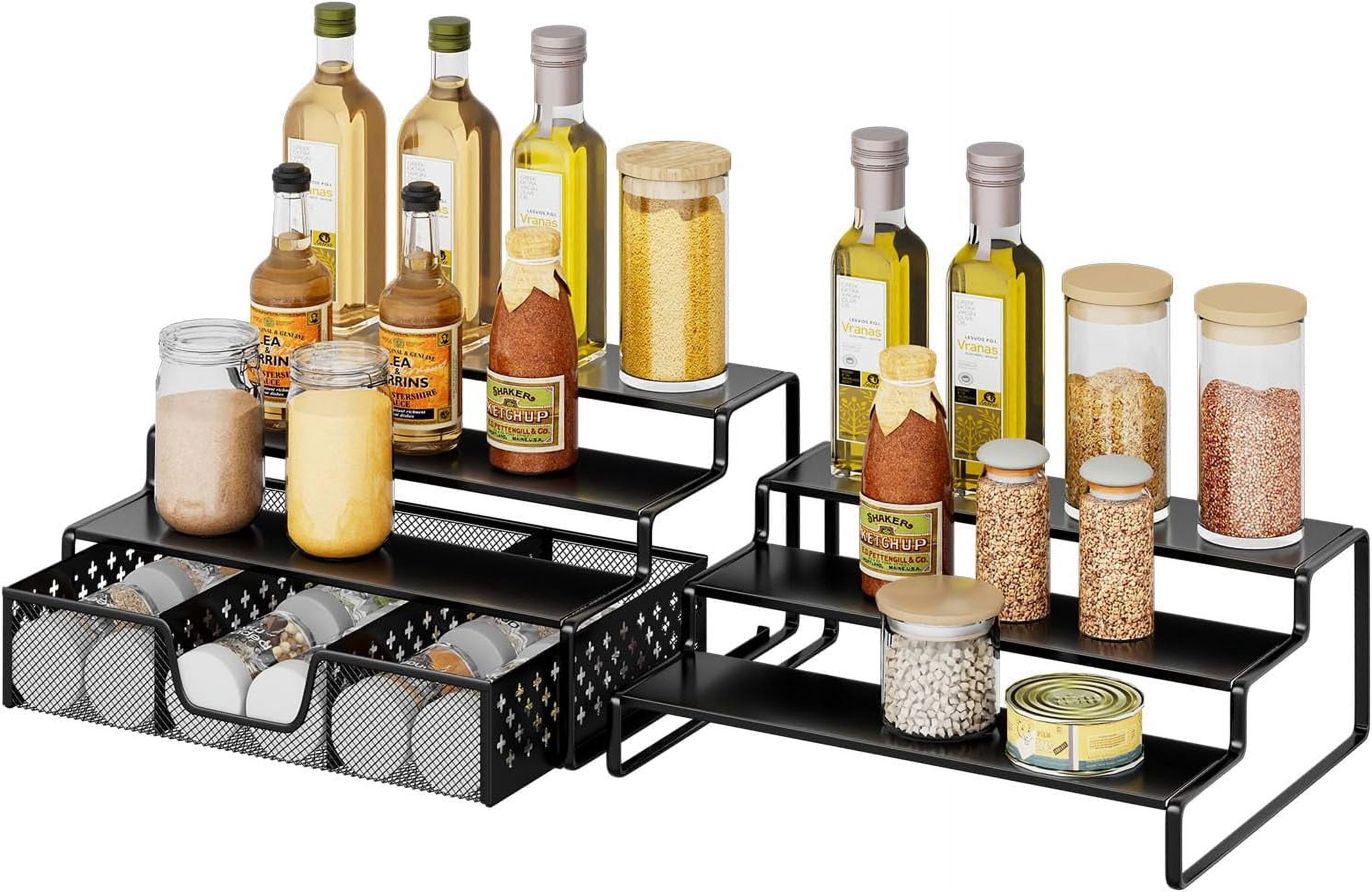 Simple Trending Spice Rack Organizer for Cabinet, 2 Pack 3 Tier ...