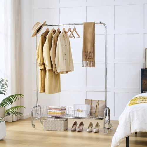 Simple Trending Rack Simple Trending Standard Clothes Clothing Garment Rack with Storage ...
