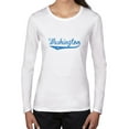 thumbnail image 1 of Simple Trendy Washington D.C. Stylized Print Women's Long Sleeve Grey T-Shirt, 1 of 2