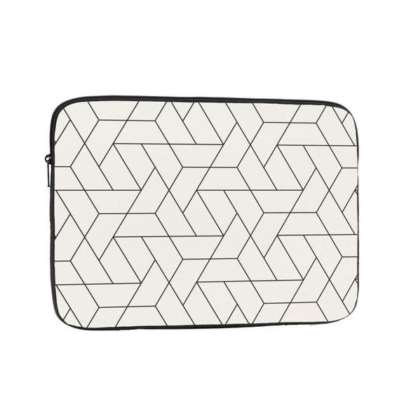 Simple Triangular Grid Portable Laptop Sleeve Compatible with MacBook Air Notebook Computer Case for Men Women College School Students