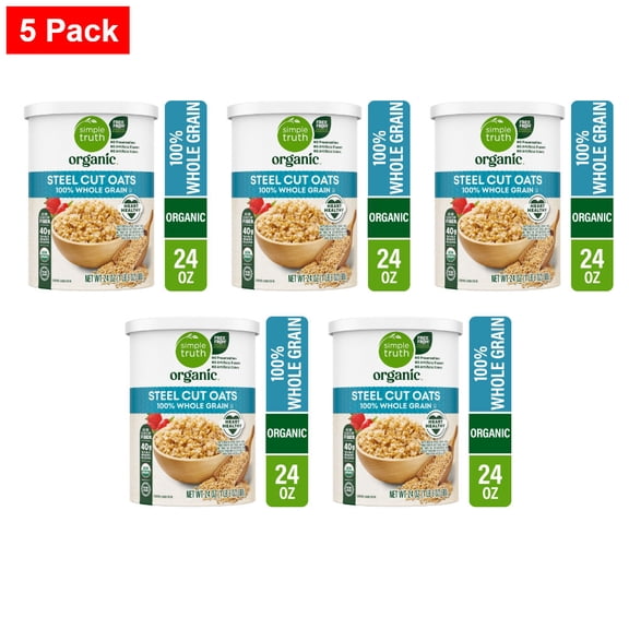 Simple Truth 100% Whole Grain Steel Cut Oats 24 oz - 5 Pack