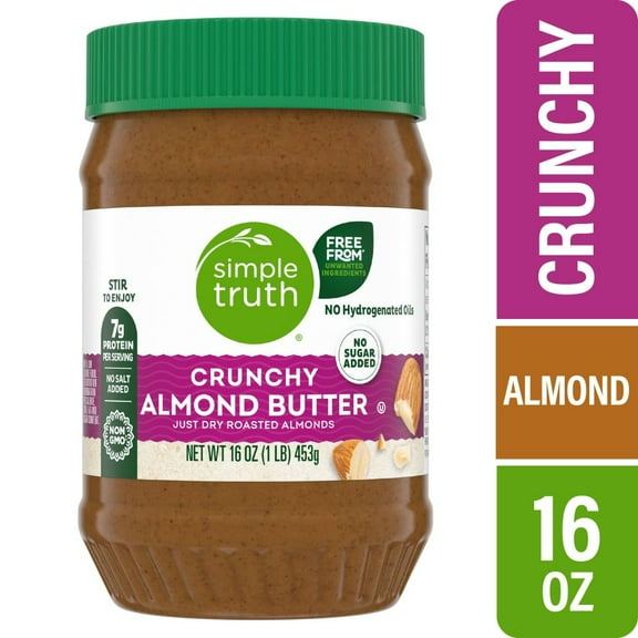 Simple Truth Almond Butter Crunchy 16 oz - Pack of 2