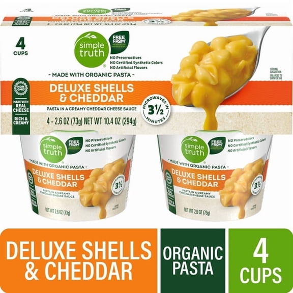 Simple Truth Cheddar and Deluxe Shells Macaroni and Cheese Cups