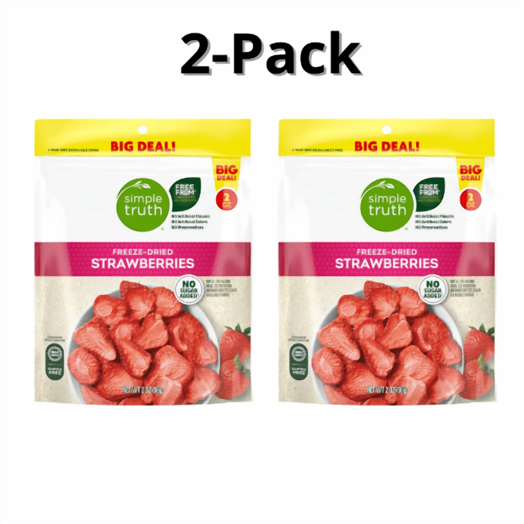 Simple Truth Freeze-Dried Strawberries No Sugar Added 2-Pack 2 oz