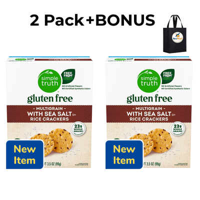 Simple Truth Gluten Free Multigrain with Sea Salt Rice Crackers, 3.5 oz, 2 Pack + Bonus