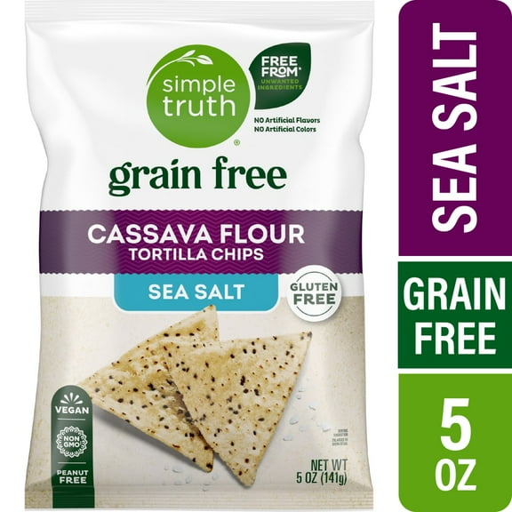 Simple Truth Grain Free Sea Salt Cassava Flour Tortilla Chips - 5 oz - Pack of 2