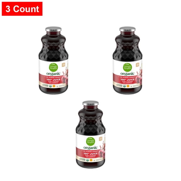 Simple Truth No Sugar Added Tart Cherry 100% Juice 32 fl oz - 3 Count