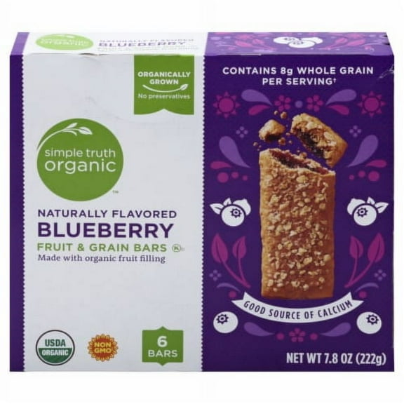 Simple Truth Organic Blueberry Fruit and Grain Bars - 1.3 oz - 6 ct