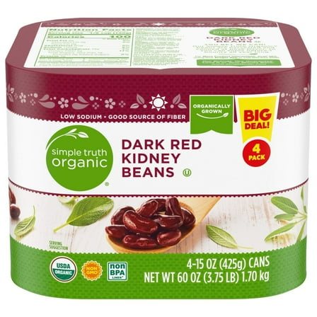 Simple Truth Organic Dark Red Kidney Beans 4 ct / 15 oz - Pack of 1