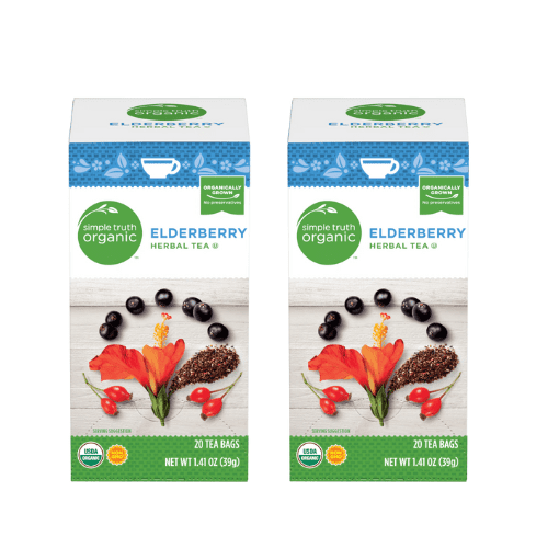 Simple Truth Organic Elderberry Herbal Tea 20 Tea Bags 1.41 oz (39g),2 Pack