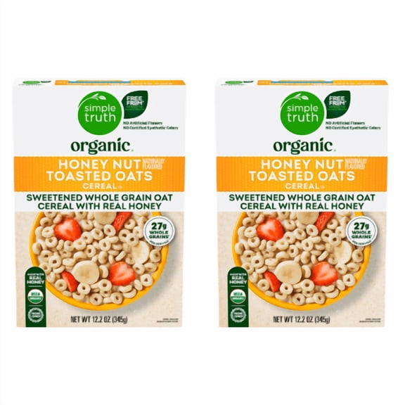 Simple Truth Organic Honey Nut Toasted Oats Cereal 12.2 OZ , 2 Pack