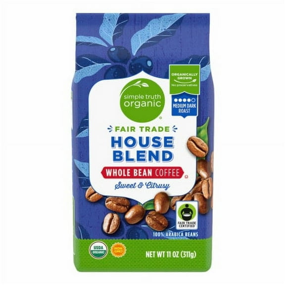 Simple Truth Organic House Blend Medium Dark Roast Whole Bean Coffee