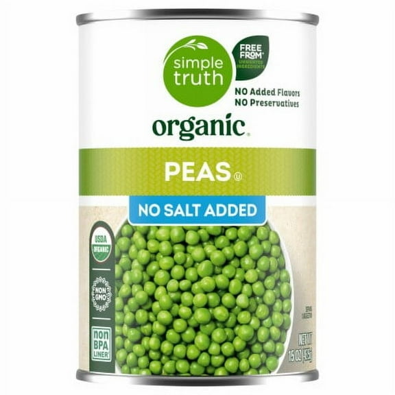 Simple Truth Organic No Salt Added Peas 15 oz