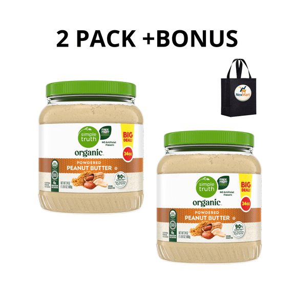 Simple Truth Organic Powdered Peanut Butter BIG DEAL! , 24 oz , 2 Pack + Bonus