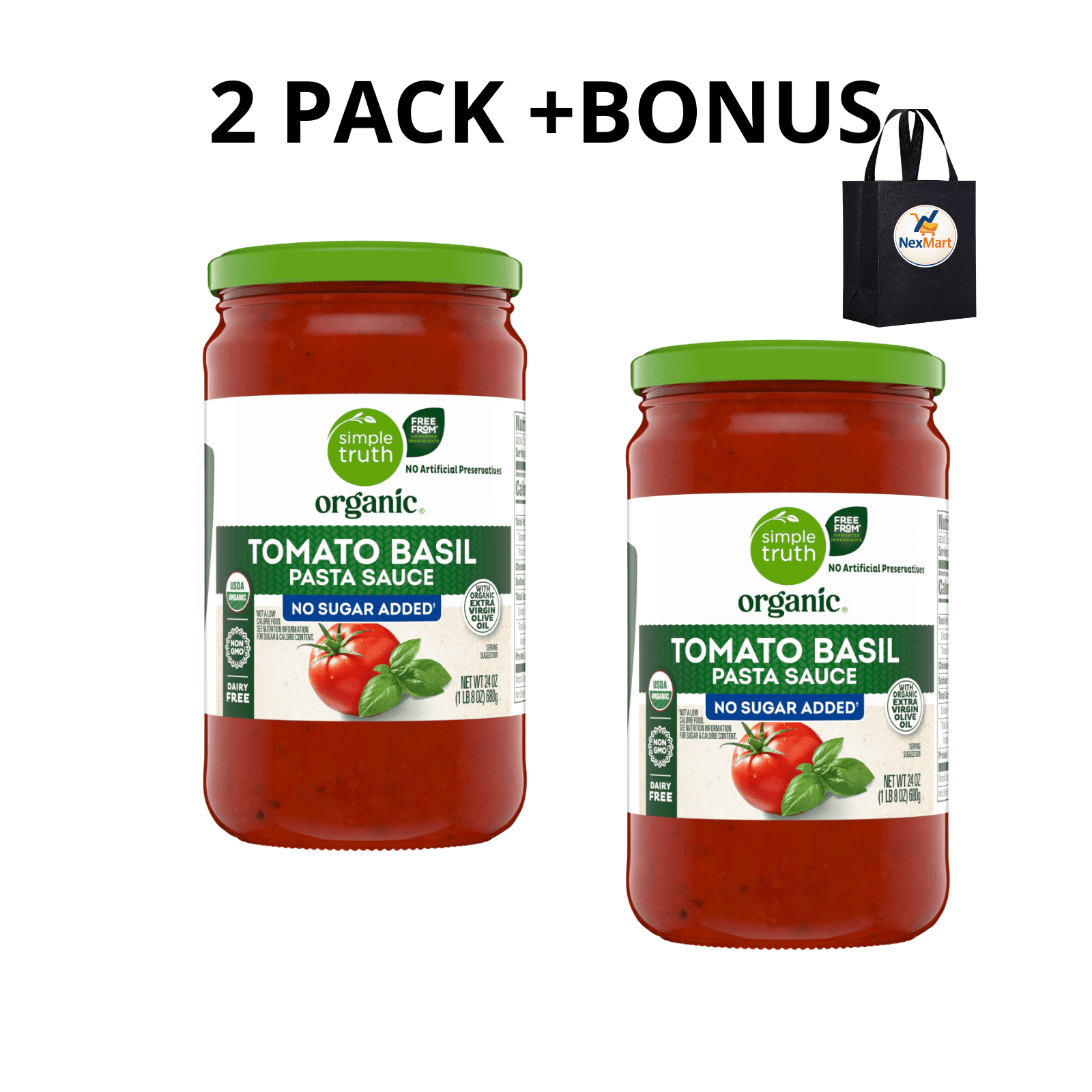 Simple Truth Organic Tomato Basil Pasta Sauce No Sugar Added Dairy Free ...
