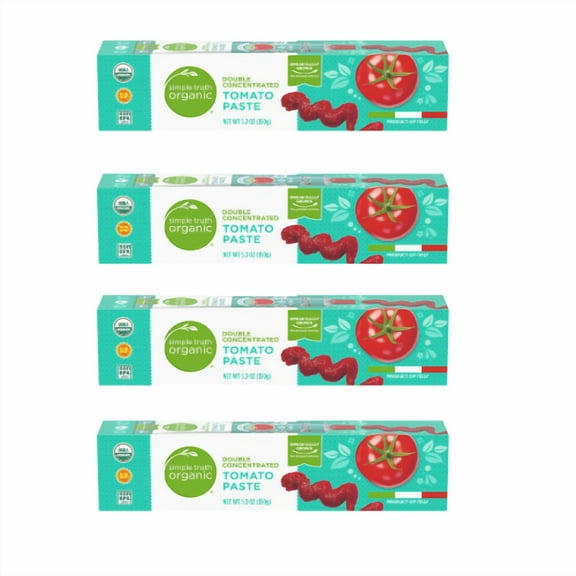 Simple Truth Organic Tomato Paste, Double Concentrated, 4 x 5.3 oz