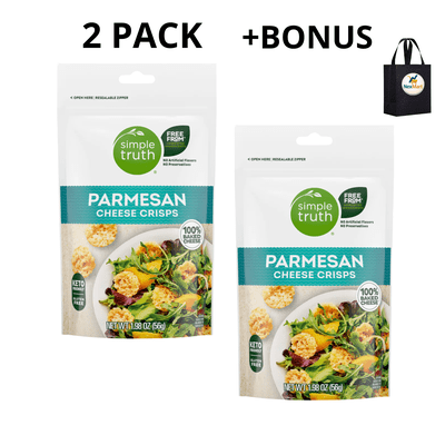 Simple Truth Parmesan Cheese Crisps, Keto Friendly 1.98 oz , 2 Pack + Bonus