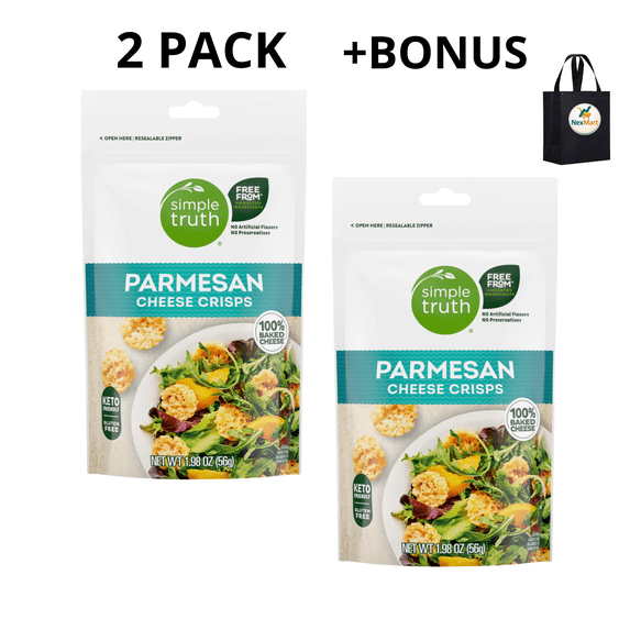 Simple Truth Parmesan Cheese Crisps, Keto Friendly 1.98 oz , 2 Pack + Bonus