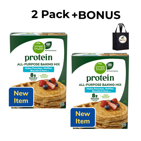 Simple Truth Protein All-Purpose Baking and Pancake Mix, Good Source of Calcium, 2 Pack + Bonus