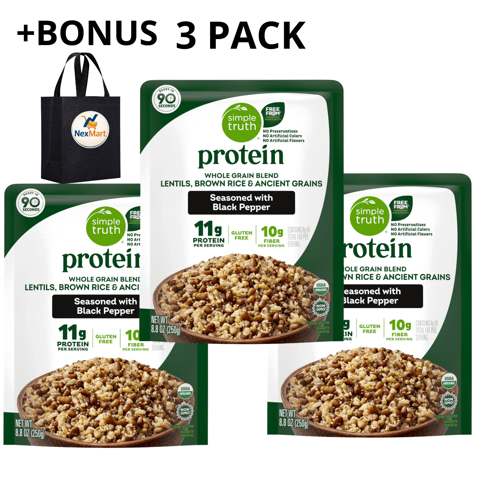 Simple Truth Protein Black Pepper Lentils Brown Rice and Ancient Grains ...