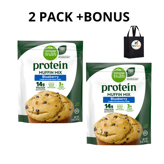 Simple Truth Protein Blueberry Muffin Mix 14 oz , 2 Pack + Bonus