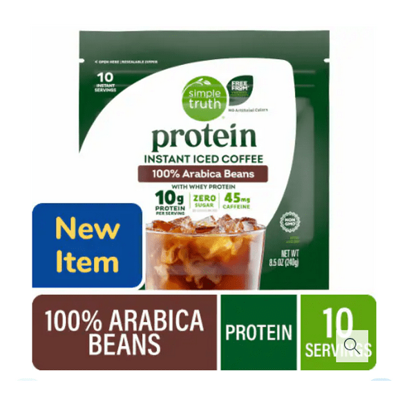 Simple Truth Protein Instant Iced Coffee 100% Arabica Beans 8.5 oz - 2 Pack