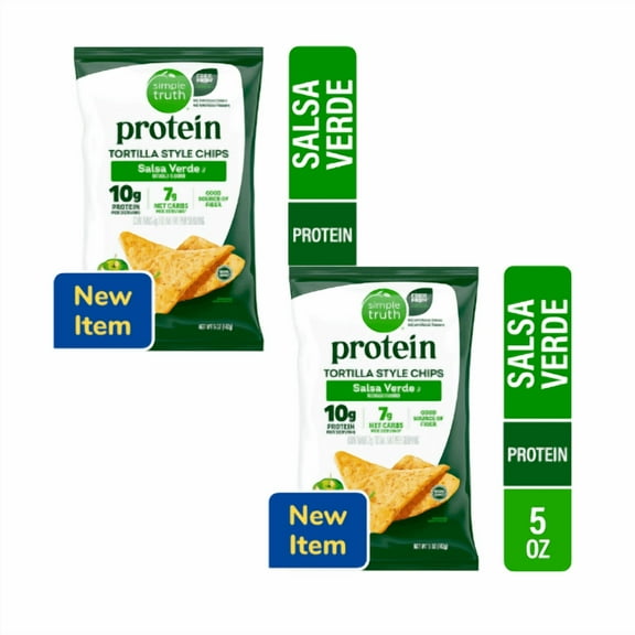 Simple Truth Protein Salsa Verde Tortilla Chips 5 OZ,2 Pack