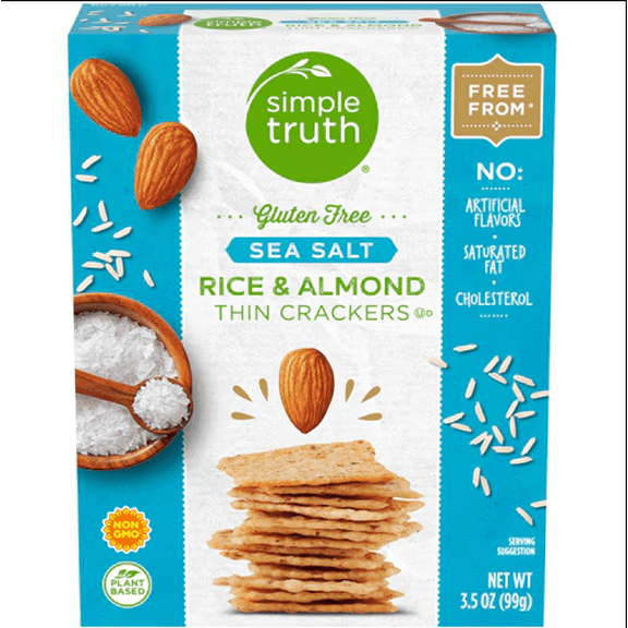 Simple Truth Rice & Almond Thin Crackers Sea Salt -- 3.5 oz