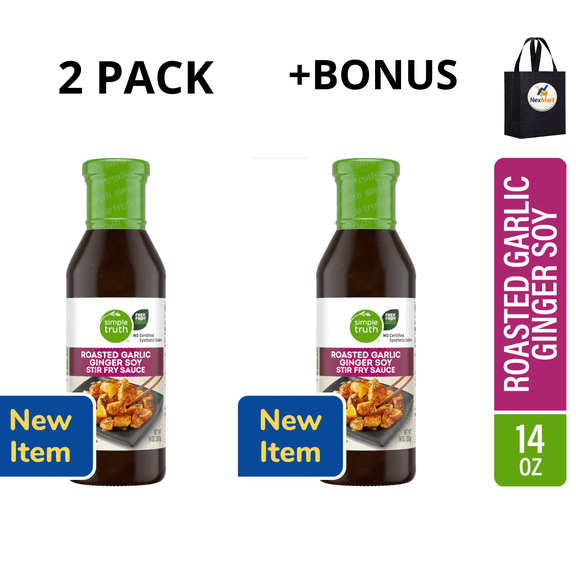 Simple Truth Roasted Garlic Ginger Soy Stir Fry Sauce, 14 oz , 2 Pack + Bonus