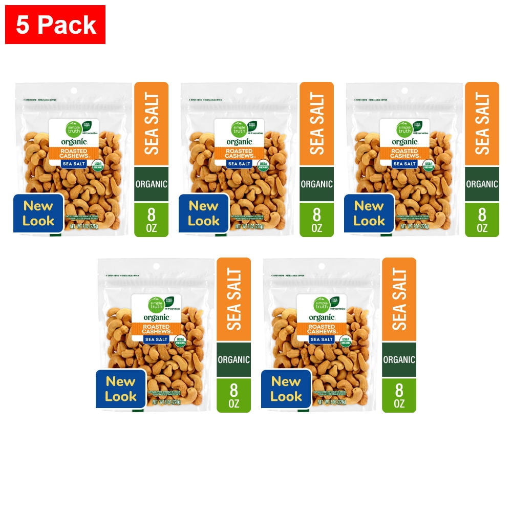 Simple Truth Salted Roasted Cashews 8 oz - 5 Pack - Walmart.com