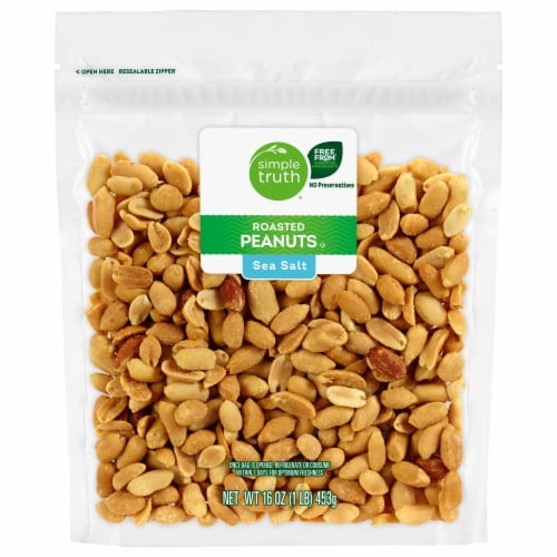 Simple Truth Sea Salt Roasted Peanuts Pouch - 16 oz