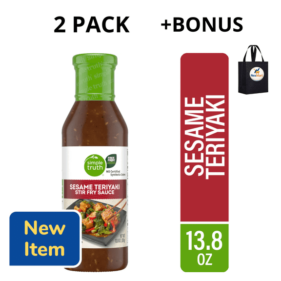 Simple Truth Sesame Teriyaki Stir Fry Sauce 13.8 OZ , 2 Pack + Bonus