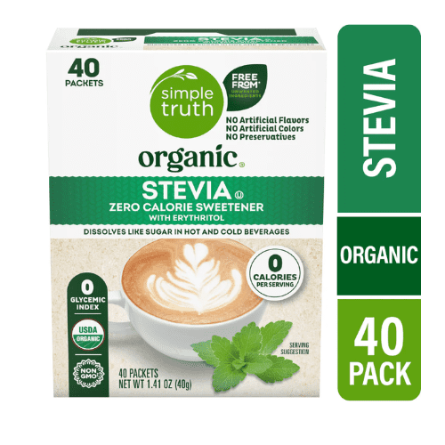 Simple Truth Stevia Zero Calorie Sweetener Organic with Erythritol  1.41 oz, 2 Pack
